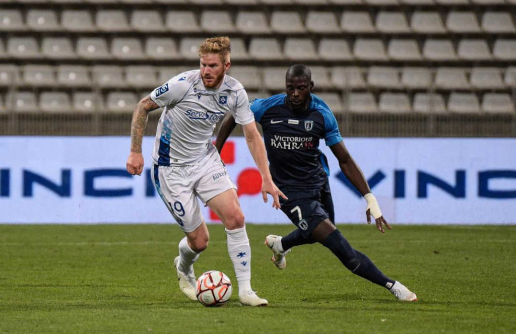 French footballer Gaëtan Charbonnier scoring a goal