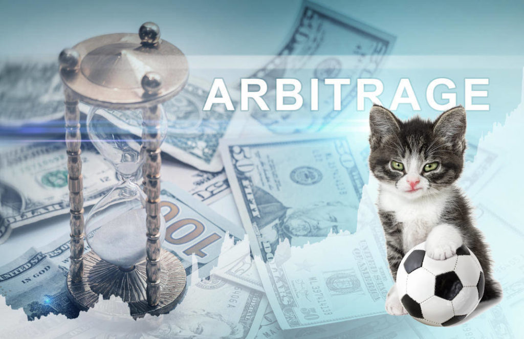 Conceptual Image of Arbitrage and Trading, with funny cat