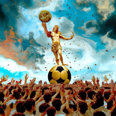 Crowd cheering their football god. Leo Fortunagoal