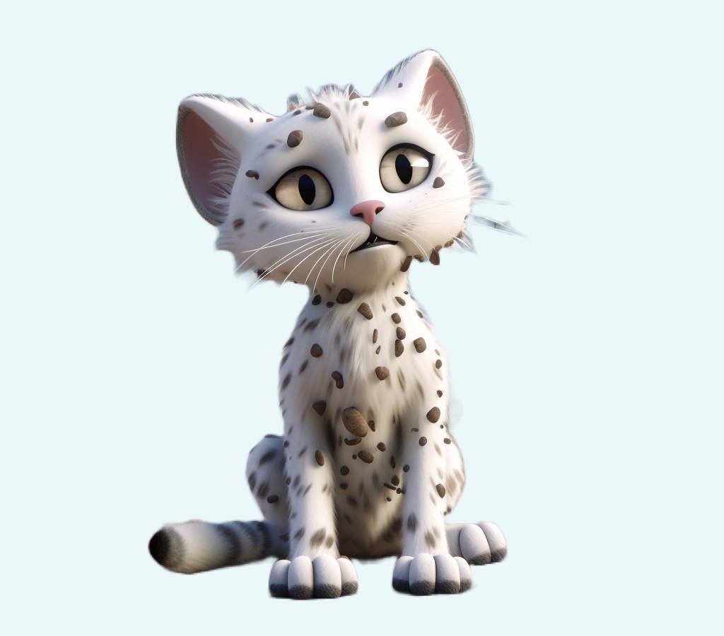 Cat cartoon of with cat with black spots