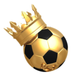 Golden football crowned; premium football analysis symbol.